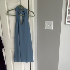 Lulu's Chic Blue Backless Dress